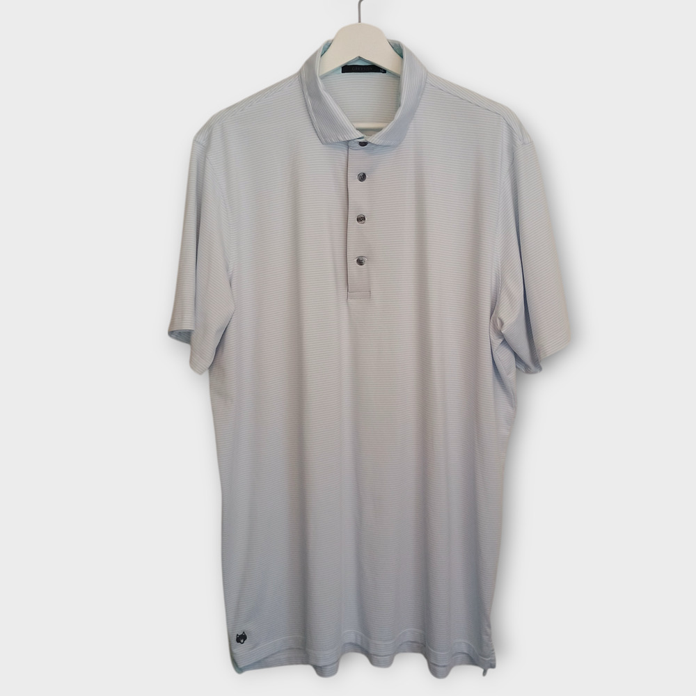 Greyson Polo Mens XL Blue Striped Golf Outdoor Casual Performance Top Hat Shirt